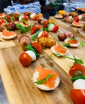 Canapes being served