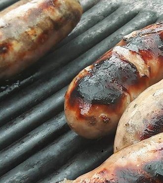 BBQ sausages ready to be served