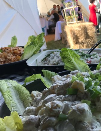 Salads at a wedding