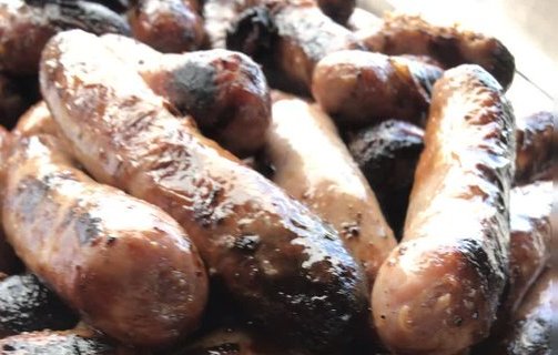 BBQ sausages ready to serve